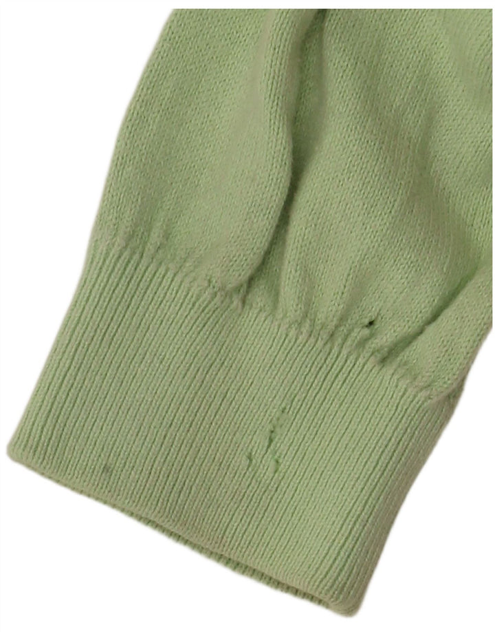 Polo da donna BENETTON UK 16 Large verde in cotone color block