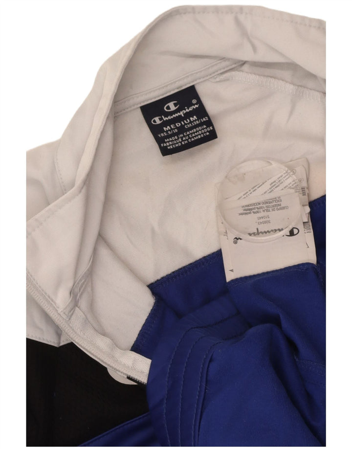CHAMPION Boys Tracksuit Top Jacket 9-10 Years Medium  Blue Colourblock