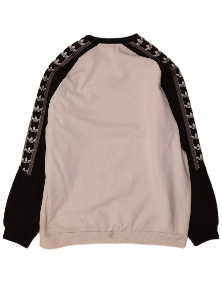Felpa da uomo Adidas Jumper XL poliestere color block bianco