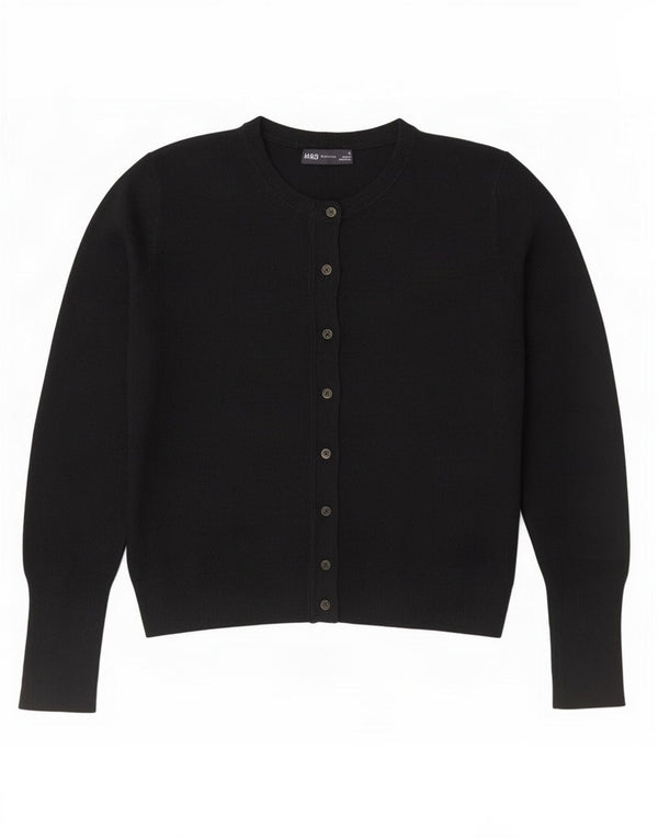 Maglione cardigan da donna Marks & Spencer UK 12 viscosa nera media