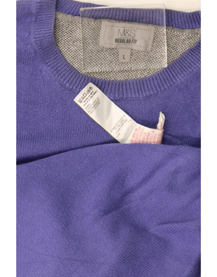 Maglione maglione girocollo vestibilità regolare da uomo Marks & Spencer grande viola