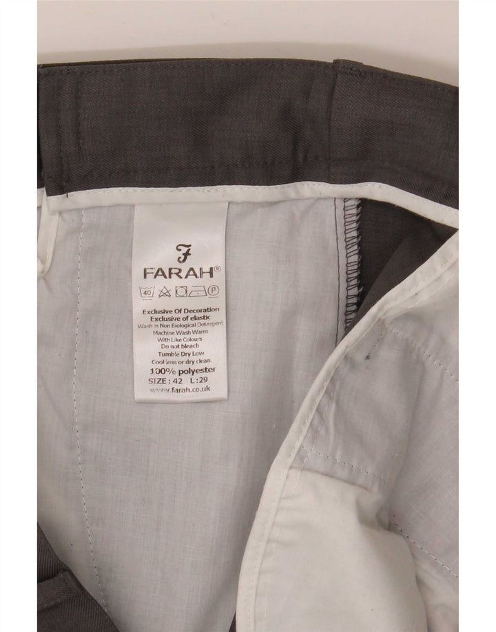 Pantaloni chino dritti da uomo Farah W42 L29 poliestere grigio