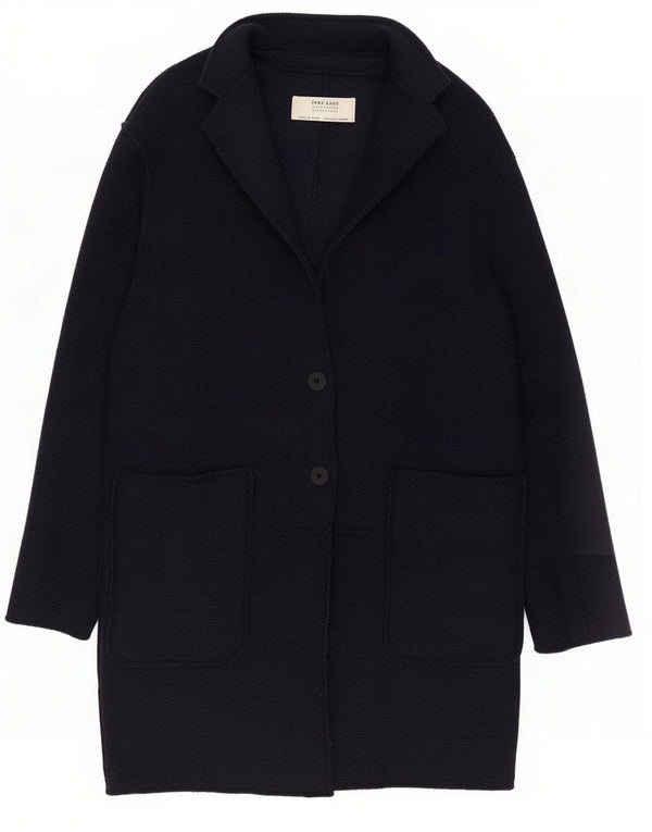 Soprabito oversize da donna Zara UK 10 piccolo in lana blu navy