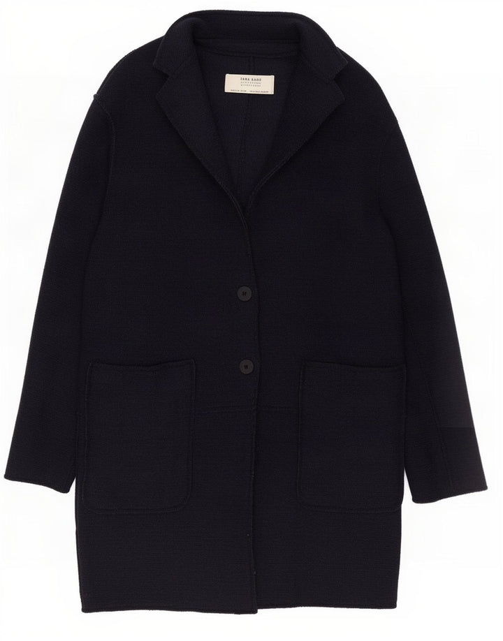 Soprabito oversize da donna Zara UK 10 piccolo in lana blu navy