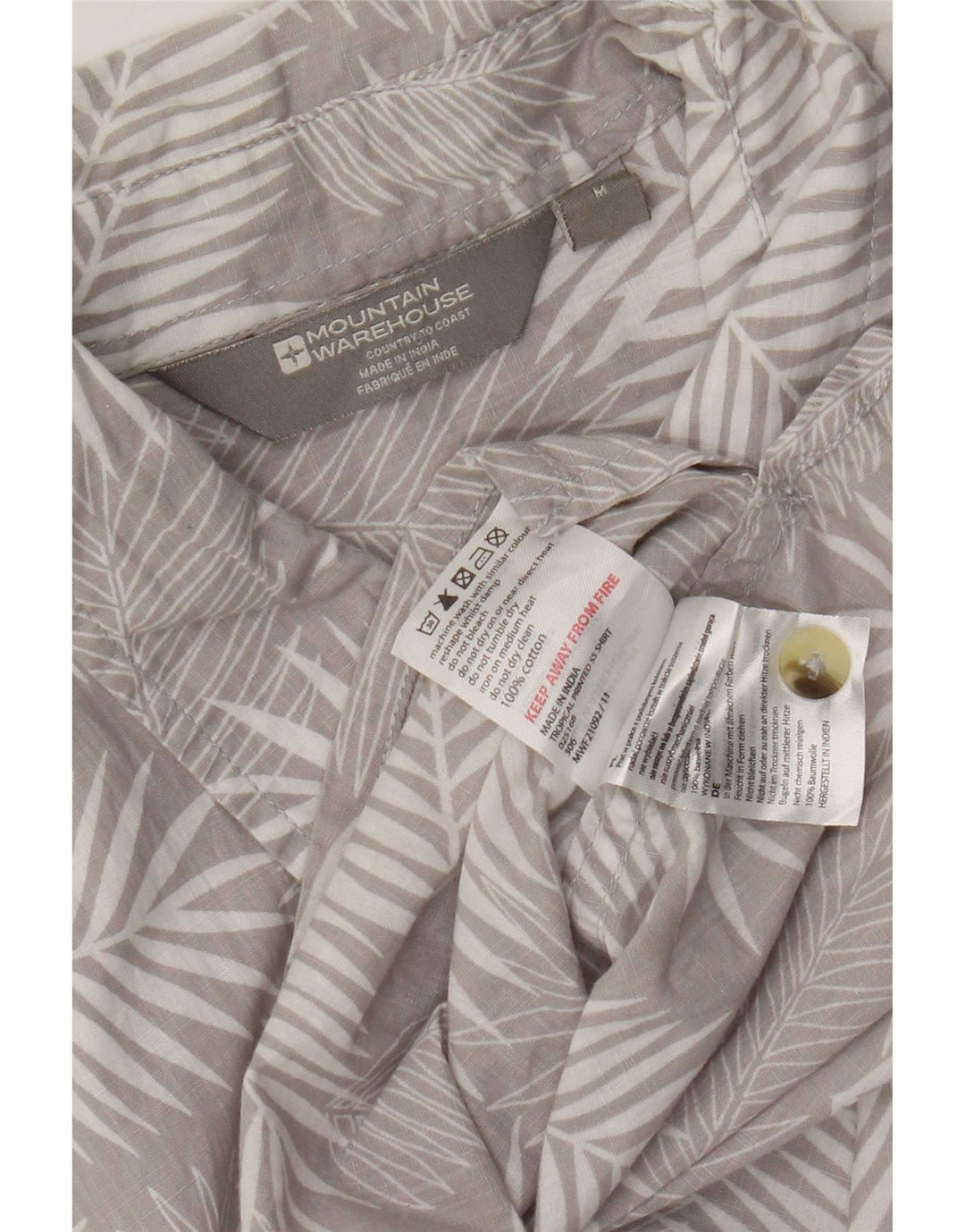 Camicia a maniche corte da uomo Mountain Warehouse in cotone floreale grigio medio