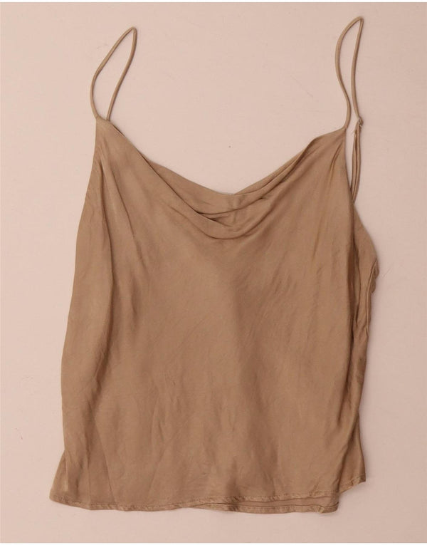 Canotta da donna Zara UK 10 piccola in viscosa beige