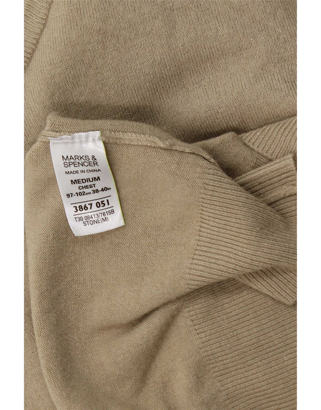Maglione da uomo con scollo a V blu Harbour Marks & Spencer beige medio