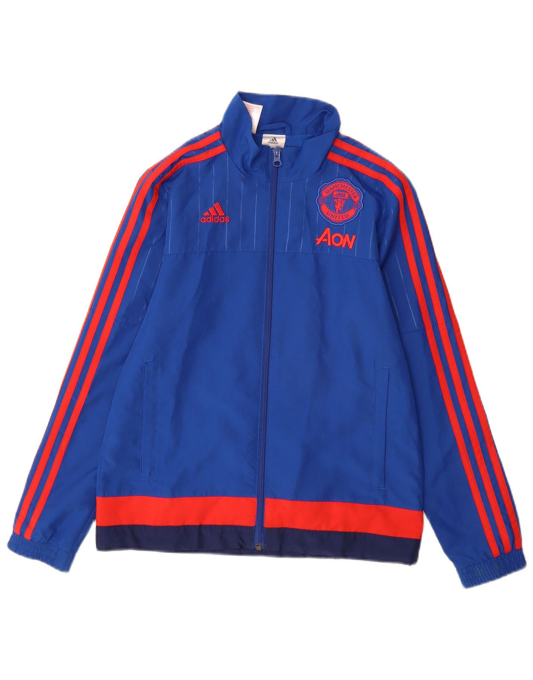 Giacca da ginnastica da ragazzo Adidas Manchester United 11-12 anni blu