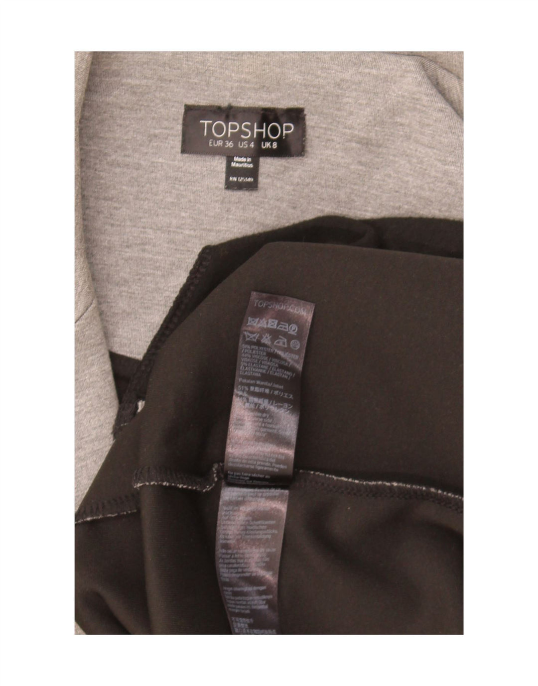 Gilet lungo da donna Topshop UK 8 piccolo poliestere chiazzato grigio