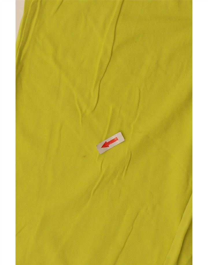 Canottiera corta da donna Benetton UK 14 grande cotone giallo