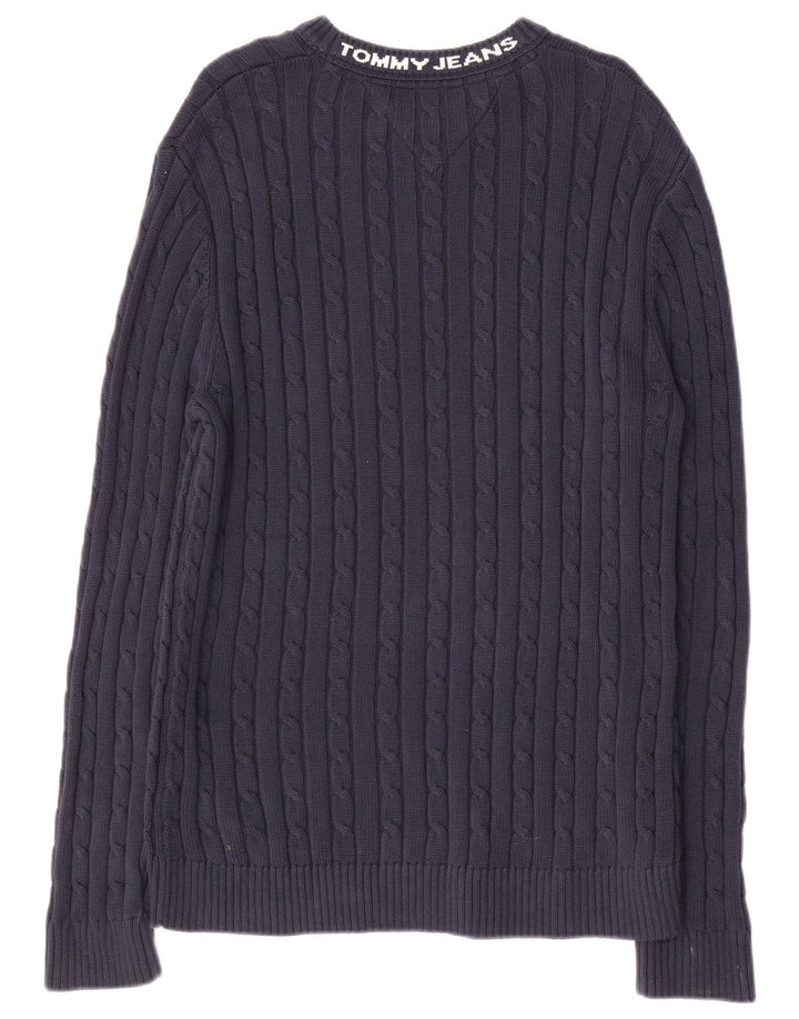 TOMMY HILFIGER Maglione maglione girocollo con grafica da uomo blu navy medio
