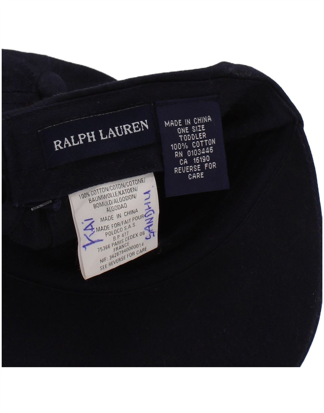 Berretto da baseball grafico da ragazzo Ralph Lauren taglia unica in cotone blu navy