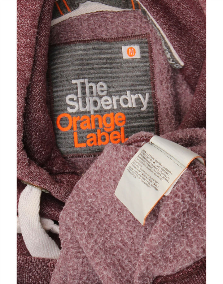 Maglione con cappuccio da uomo SUPERDRY in cotone bordeaux medio