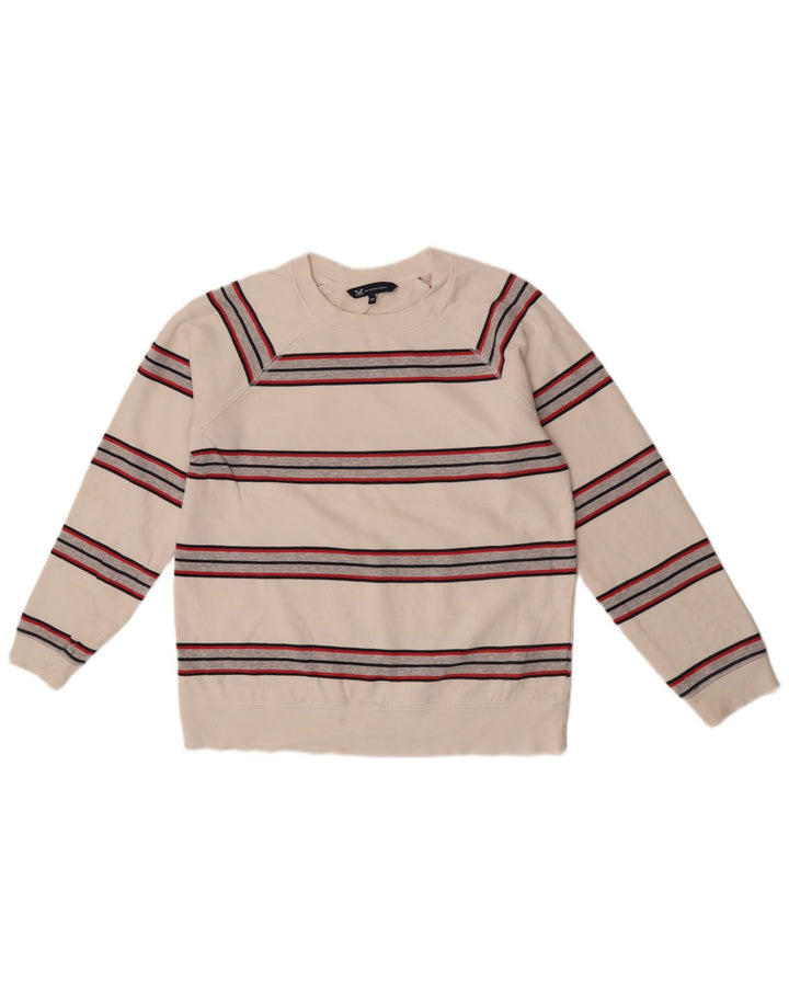 Crew Clothing Felpa oversize da donna Maglione UK 10 Small White Striped