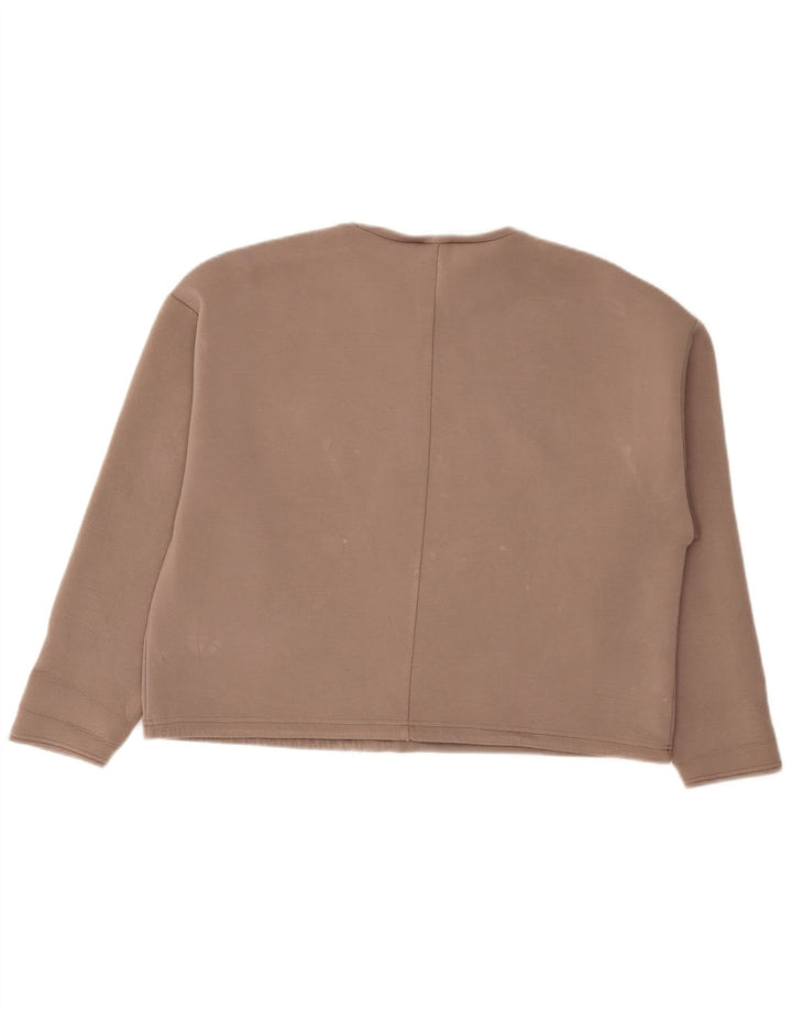 Felpa Zara Donna Maglione UK 16 Large Marrone Viscosa