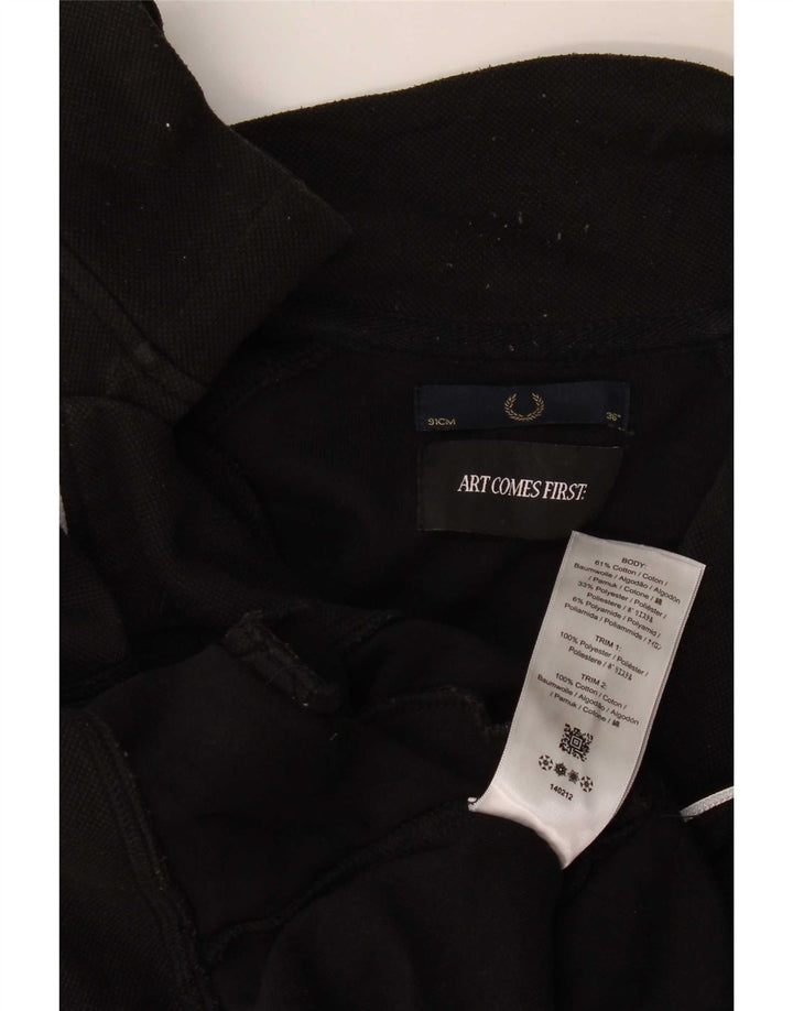 Giacca da ginnastica da uomo con grafica Fred Perry, piccola, in cotone color block nero