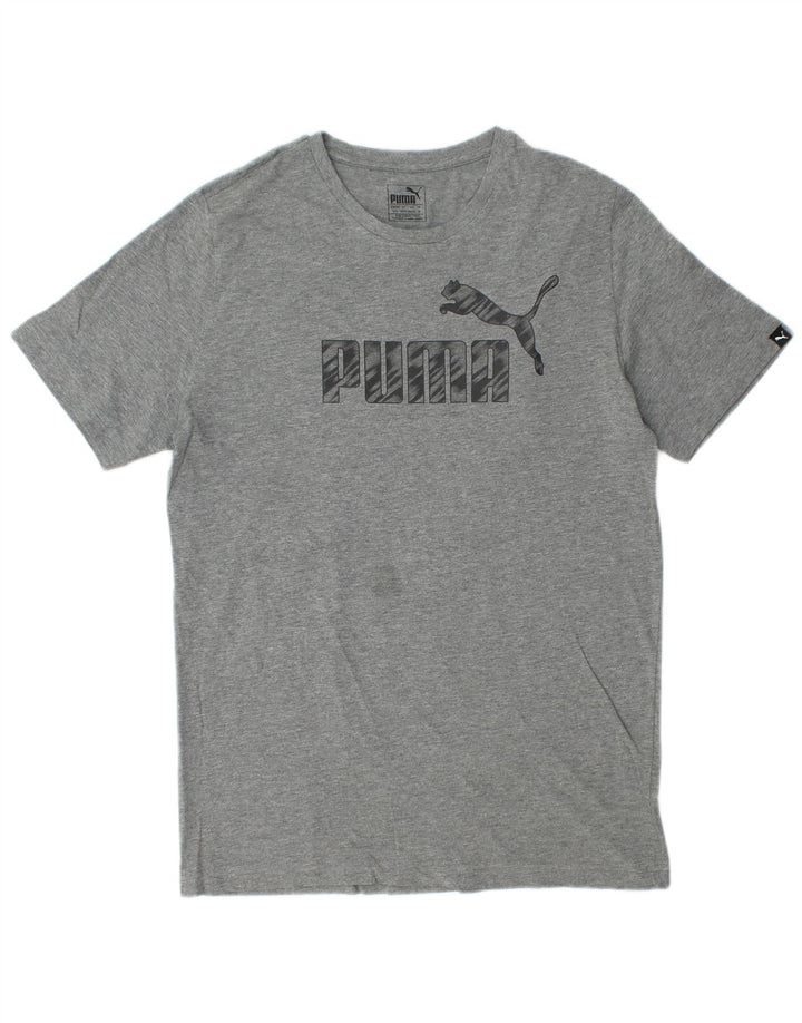 T-shirt grafica da uomo Puma Top grigio medio chiazzato