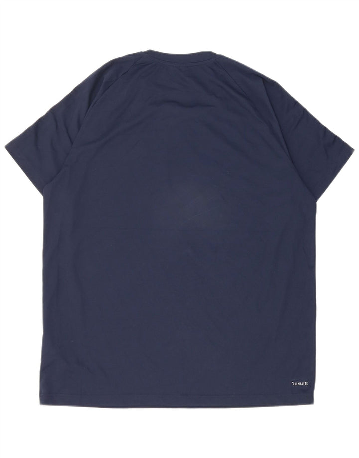 T-shirt Adidas Climalite da uomo Top XL in poliestere blu navy