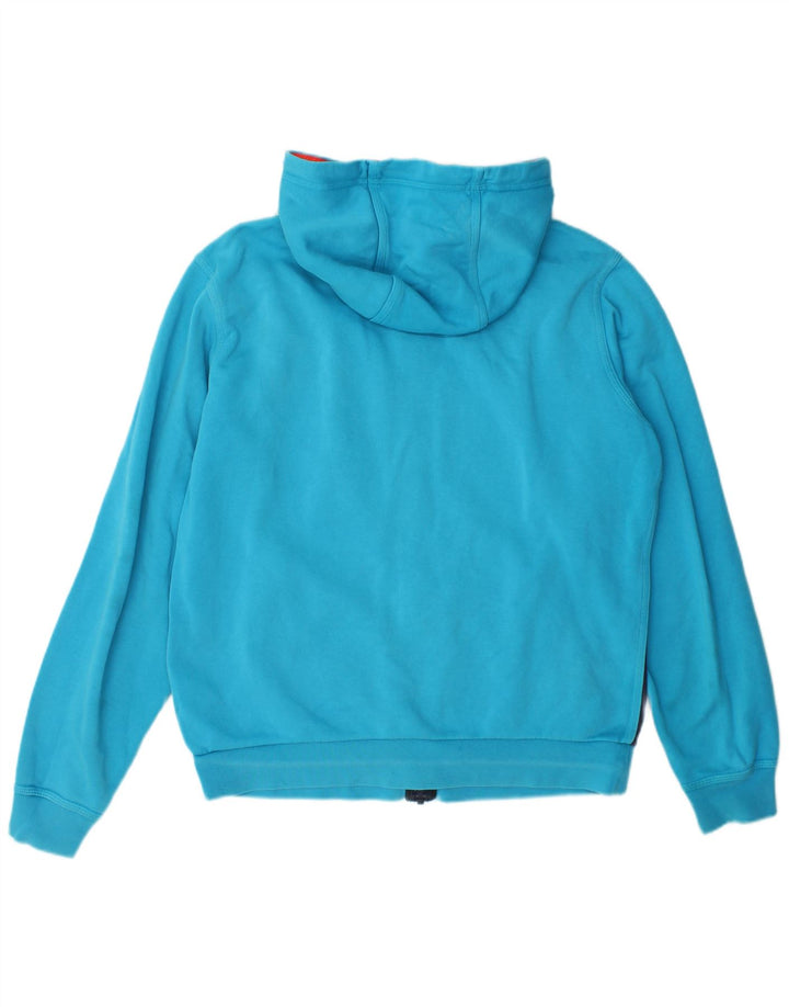 Felpa con cappuccio e zip Nike da uomo in cotone color block blu medio