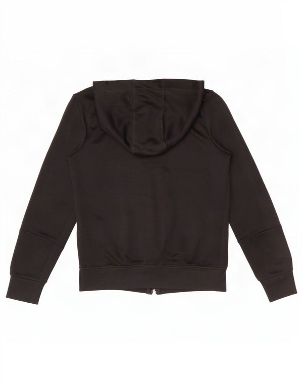 Felpa con cappuccio e zip grafica da donna Adidas UK 6 XS poliestere nero