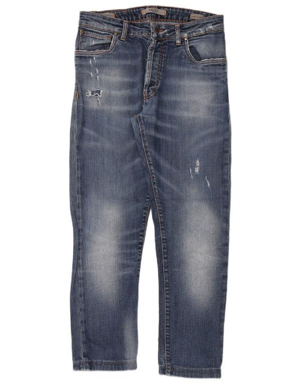 Jeans dritti invecchiati da uomo Liu Jo IT 46 Small W32 L28 Cotone blu
