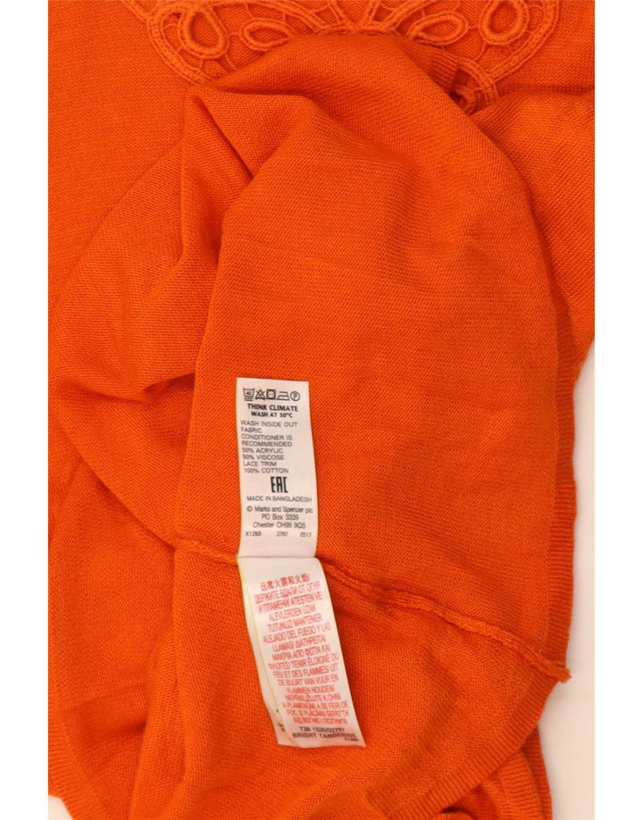 Top camicetta da donna Marks & Spencer UK 14 Acrilico arancione medio