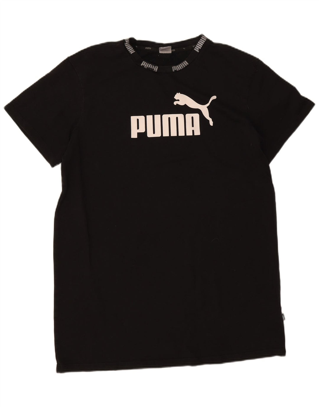 T-shirt grafica da uomo Puma Top in cotone nero medio