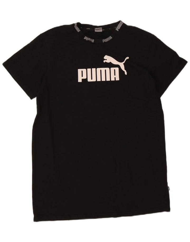 T-shirt grafica da uomo Puma Top in cotone nero medio