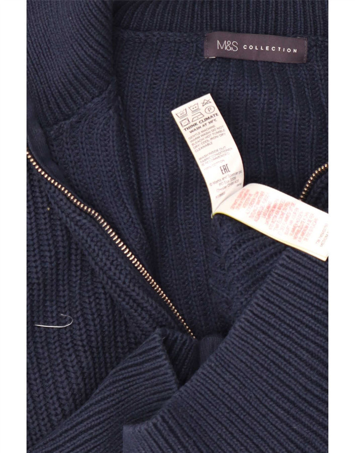 Maglione cardigan corto da donna Marks & Spencer UK 12 medio blu navy
