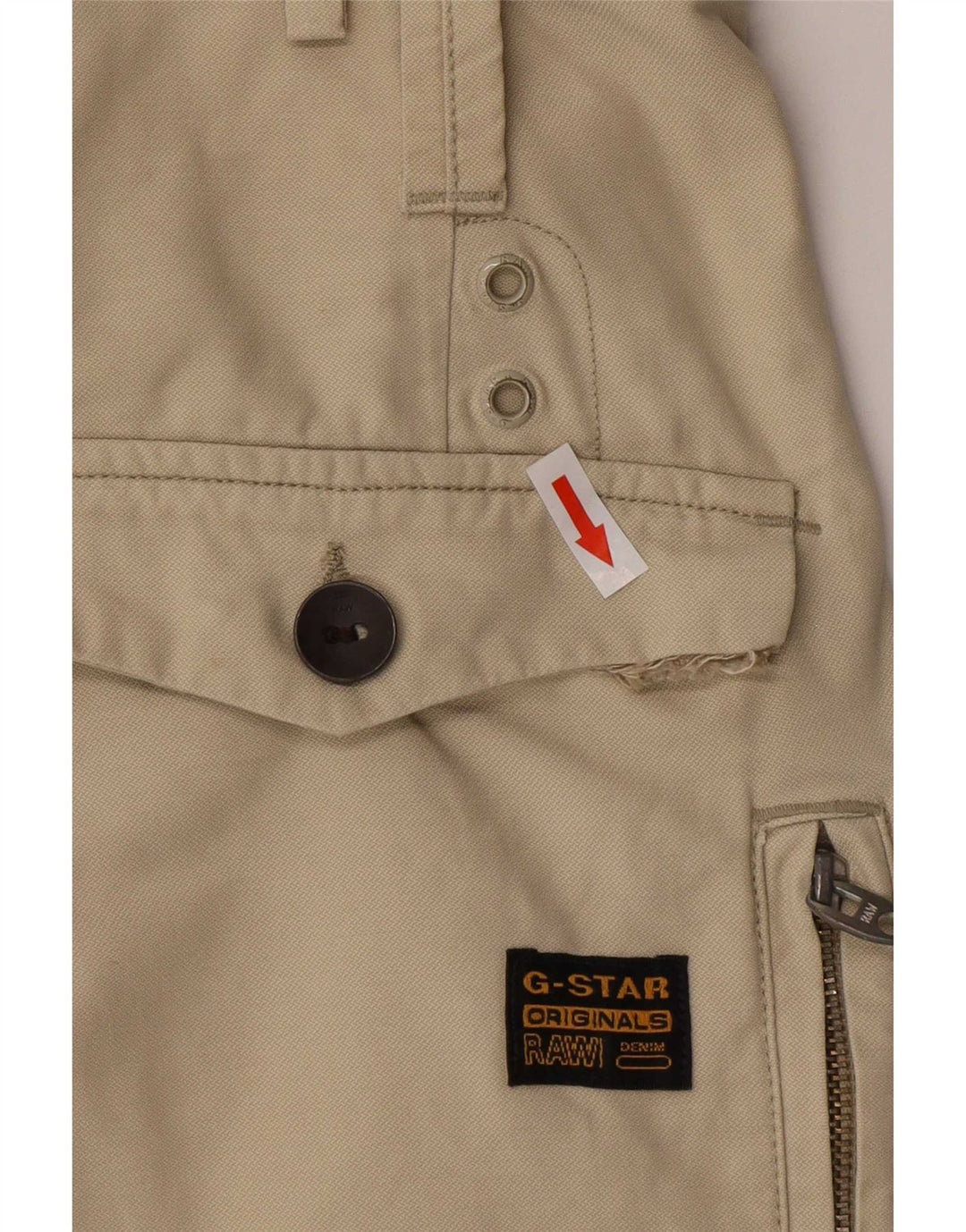 Pantaloncini cargo affusolati da uomo G-Star medi W32 in cotone beige