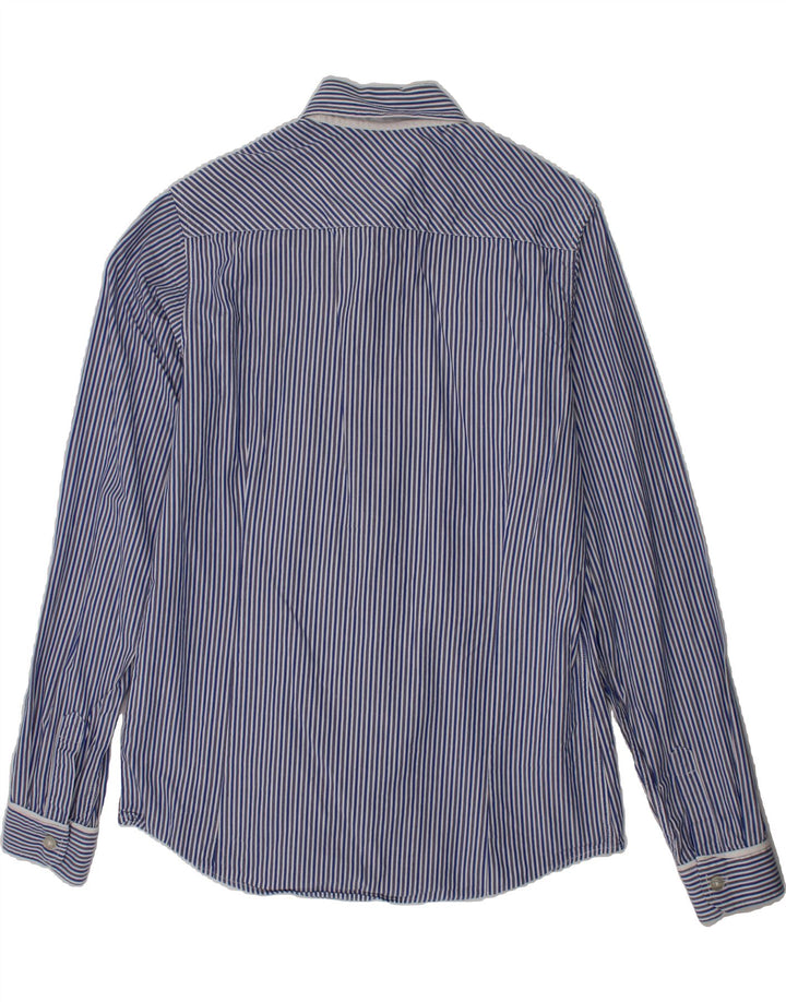 TRUSSARDI Boys Shirt 11-12 Years Blue Striped Cotton Vintage Trussardi and Second-Hand Trussardi from Messina Hembry 