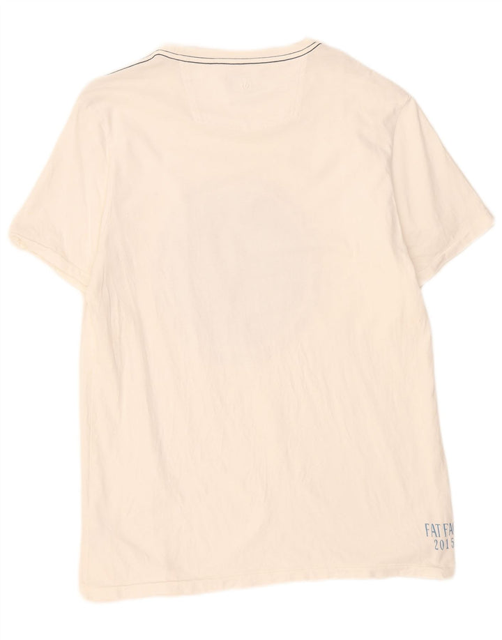 T-shirt grafica da uomo Fat Face Top grande in cotone bianco