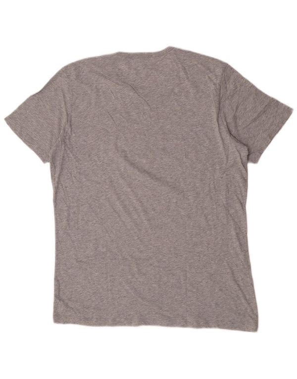 T-shirt grafica da uomo Benetton Top grande in cotone grigio