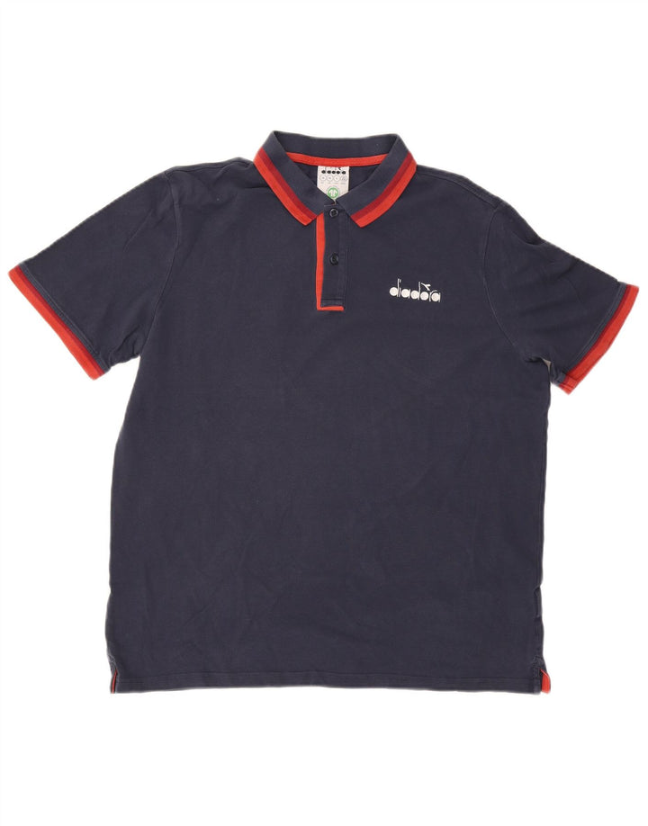 Polo Diadora Uomo XL Blu Navy a Righe