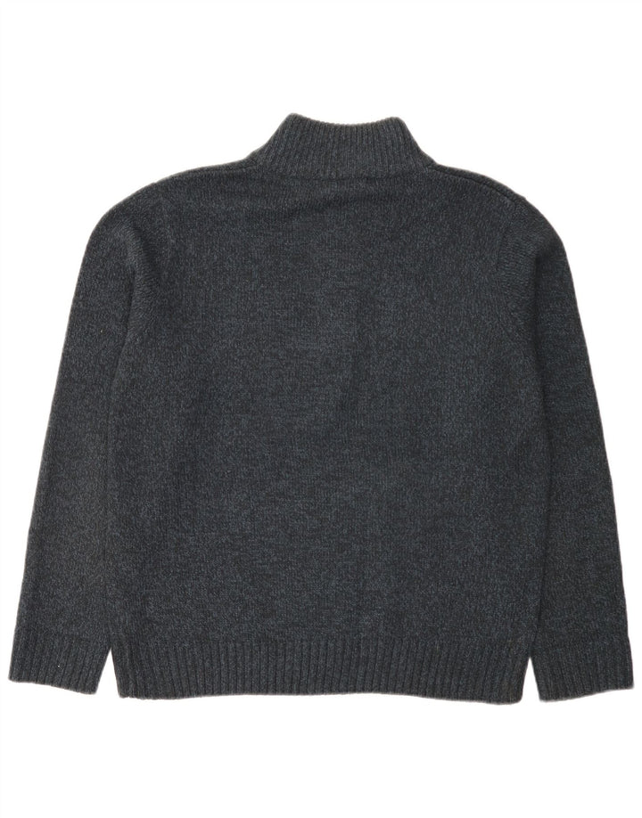 Maglione da uomo Marks & Spencer con bottoni e collo grande blu navy screziato