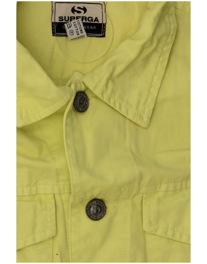 Gilet Donna Superga Crop Denim IT 44 Cotone Giallo Medio