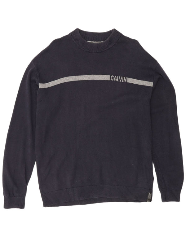 Maglione maglione girocollo da uomo Calvin Klein Jeans piccolo blu navy