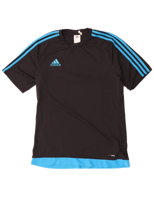 T-shirt Adidas Climalite da uomo Top in poliestere color block medio nero