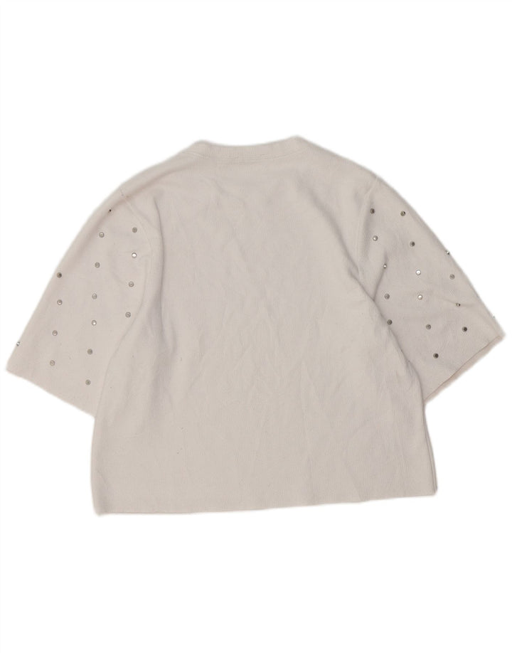 Camicetta Zara Da Donna Top UK 10 Piccola Bianca