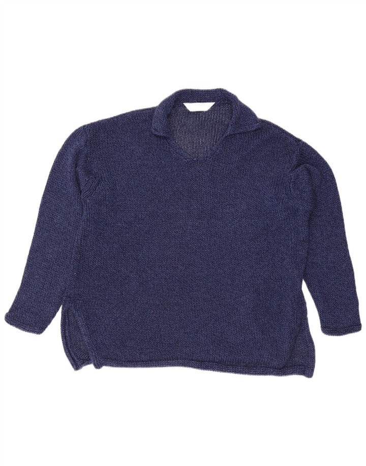 Maglione maglione collo alto da donna Marks & Spencer UK 12 medio blu navy