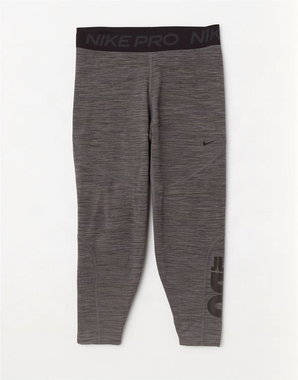 Leggings Nike Dri Fit Graphic Crop da donna UK 14 Large Grigio Colourblock
