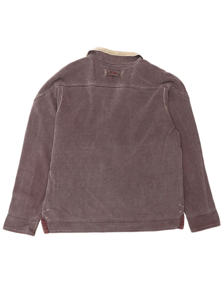 Felpa da uomo con zip 1/4 Fat Face, piccola, in cotone marrone