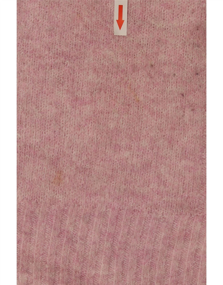 Maglione maglione girocollo da donna Marks & Spencer piccolo acrilico screziato rosa