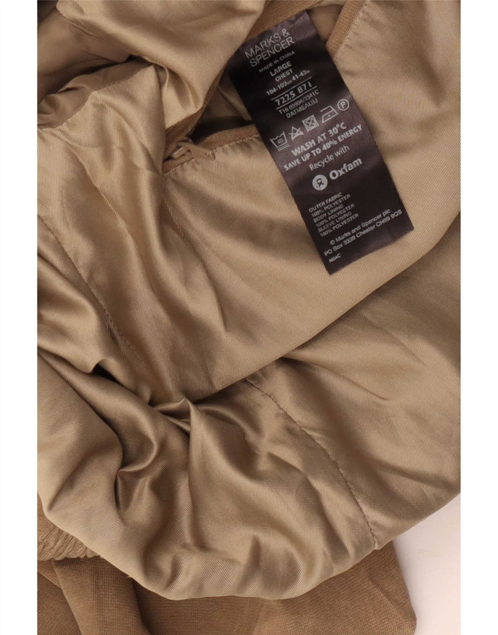Giubbotto bomber da uomo Marks & Spencer UK 40 Large Beige Poliestere