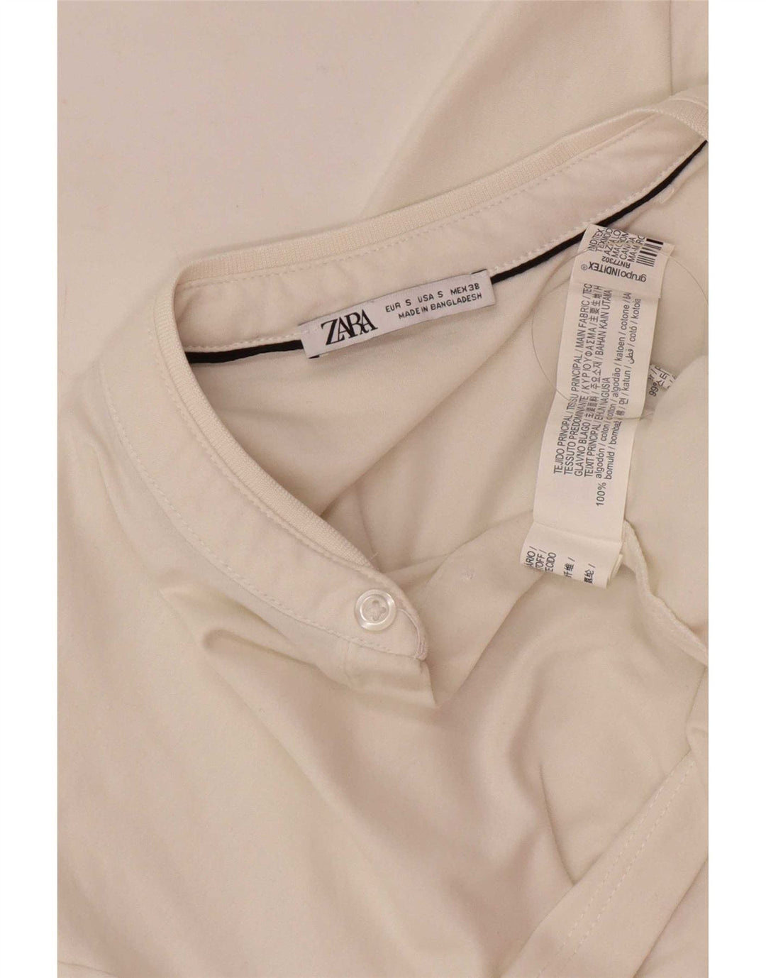 Polo Zara da uomo piccola in cotone bianco