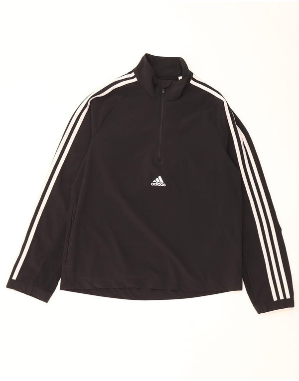Top da tuta pullover oversize con zip e collo da donna Adidas UK 8/10 Small Nero