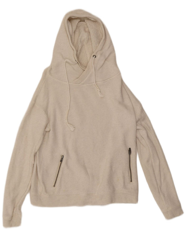 ROXY Womens Hooded Jumper Sweater UK 14 Medium Off White