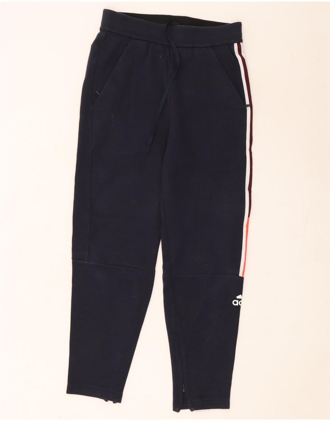 Pantaloni da tuta da uomo Adidas Small in poliestere blu navy