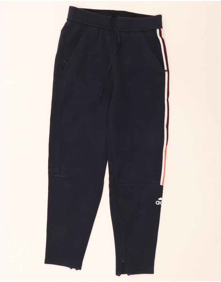 Pantaloni da tuta da uomo Adidas Small in poliestere blu navy