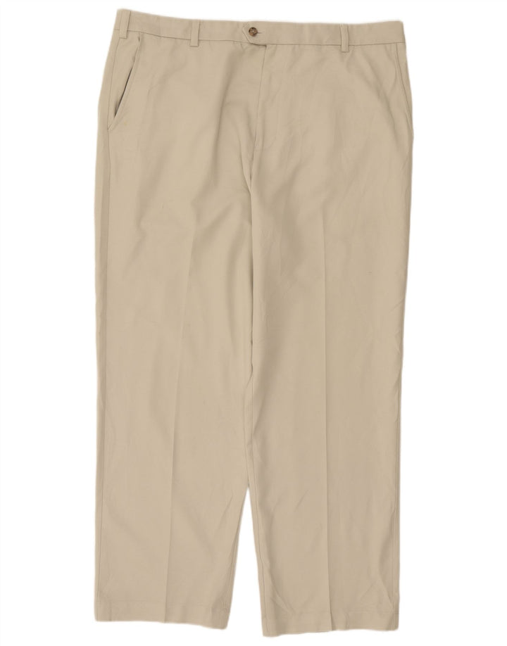 Pantaloni chino dritti da uomo Izod W36 L32 poliestere bianco sporco